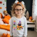  Personalized Halloween Graphic Tee for Kids | Pumpkin Cat Candy | Halloween Tee for Kids