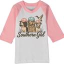  Southern Girl Pink Raglan Tee | Graphic Tee for Girls | Everyday Cotton Tee for Girls
