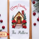  Personalized Merry Christmas Waffle Weave Kitchen Towel, Christmas Holiday Hand Towel, Christmas Gift