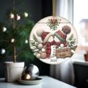  Personalized Kissing Snowman Couple Ceramic Ornament