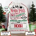  Personalized North Pole Santa Sack, Present Bag, Christmas Gift Sack, Gift Bag For Girl or Boy, Christmas Decor, Large Canvas Gift Bag