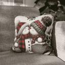  Personalized Kissing Snowman Couple Double Sided Pillow Cover, Christmas Decor, Gift For Newlyweds