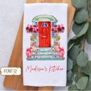  Personalized Valentine's Day Front Door Waffle Weave Kitchen Towel, Valentines Kitchen Decor, Hostess Housewarming Gift