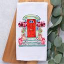  Personalized Valentine's Day Front Door Waffle Weave Kitchen Towel, Valentines Kitchen Decor, Hostess Housewarming Gift