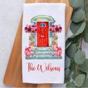  Personalized Valentine's Day Front Door Waffle Weave Kitchen Towel, Valentines Kitchen Decor, Hostess Housewarming Gift