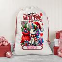  Personalized Kids Unicorn Santa Sack, Christmas Gift Sack, Gift Bag For Girl, Large Canvas Gift Bag