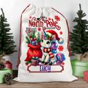  Personalized Kids Unicorn Santa Sack, Christmas Gift Sack, Gift Bag For Girl, Large Canvas Gift Bag