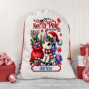  Personalized Kids Unicorn Santa Sack, Christmas Gift Sack, Gift Bag For Girl, Large Canvas Gift Bag