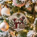  Personalized Kissing Snowman Couple Ceramic Ornament