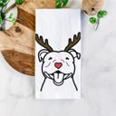 American Staffordshire Reindeer Antler Red Nose Dog  Breed Tea Towel - 50+ Breeds