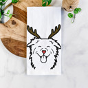 Australian Shepherd Reindeer Antler Red Nose Dog  Breed Tea Towel - 50+ Breeds