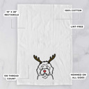 Bernedoodle Reindeer Antler Red Nose Dog  Breed Tea Towel - 50+ Breeds
