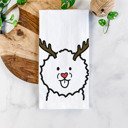 Bichon Frise Reindeer Antler Red Nose Dog  Breed Tea Towel - 50+ Breeds