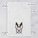 Boston Terrier Reindeer Antler Red Nose Dog  Breed Tea Towel - 50+ Breeds