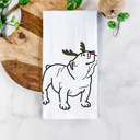 English Bulldog Reindeer Antler Red Nose Dog  Breed Tea Towel - 50+ Breeds