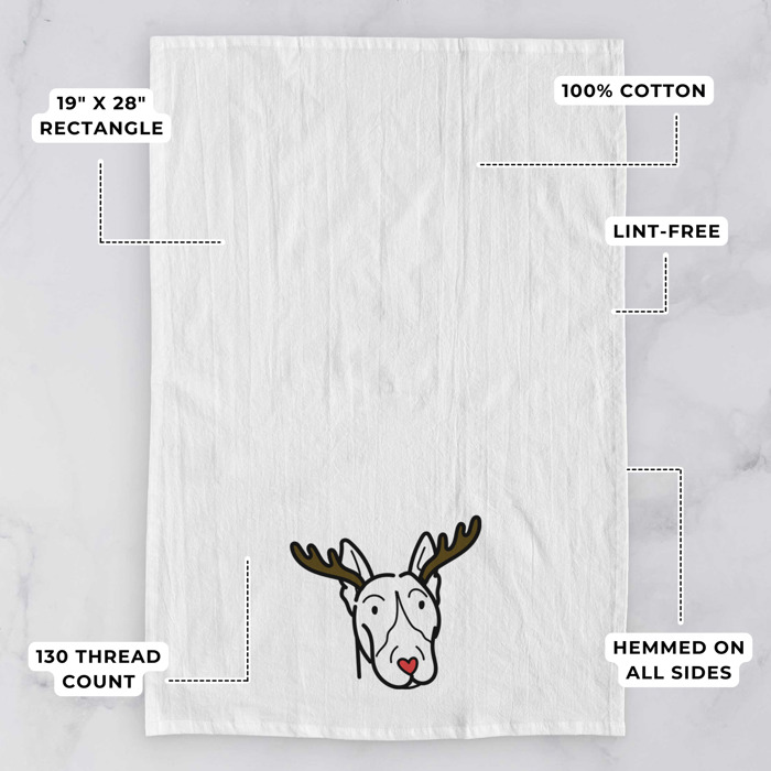 Reindeer Antler Red Nose Dog  Breed Tea Towel - 50+ Breeds
