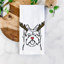 Cairn Terrier Reindeer Antler Red Nose Dog  Breed Tea Towel - 50+ Breeds