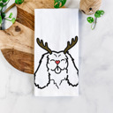 Cavalier King Charles Reindeer Antler Red Nose Dog  Breed Tea Towel - 50+ Breeds