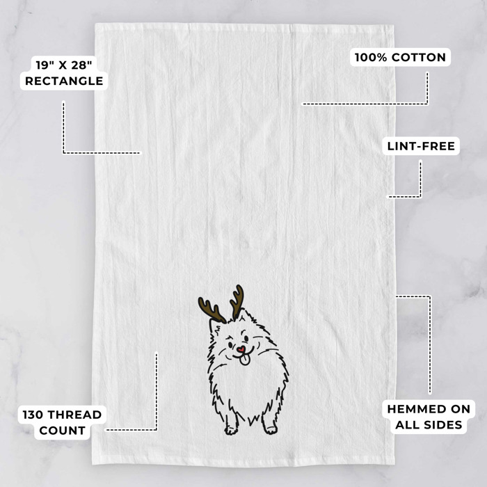 Reindeer Antler Red Nose Dog  Breed Tea Towel - 50+ Breeds