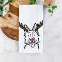 German Shepherd Reindeer Antler Red Nose Dog  Breed Tea Towel - 50+ Breeds