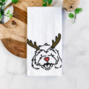 Cavachon Reindeer Antler Red Nose Dog  Breed Tea Towel - 50+ Breeds