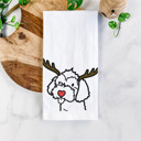 Havapoo Reindeer Antler Red Nose Dog  Breed Tea Towel - 50+ Breeds