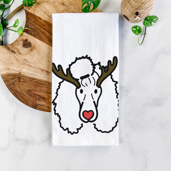 Reindeer Antler Red Nose Dog  Breed Tea Towel - 50+ Breeds