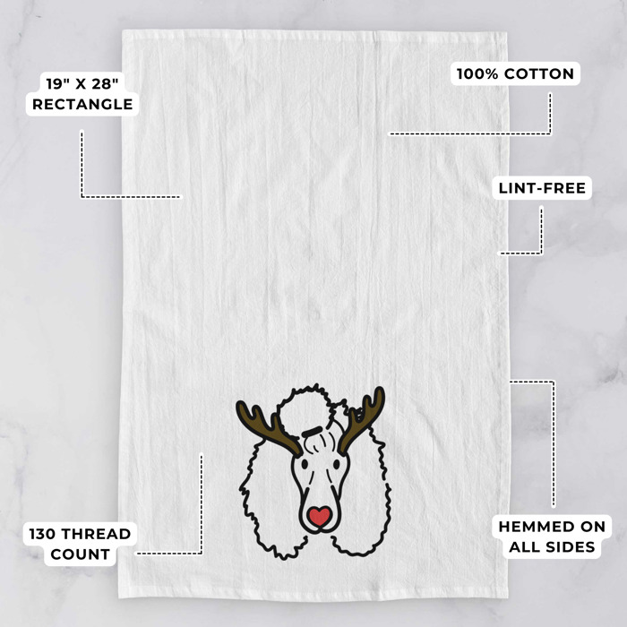 Reindeer Antler Red Nose Dog  Breed Tea Towel - 50+ Breeds