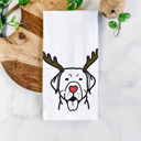 Labrador Retriever Reindeer Antler Red Nose Dog  Breed Tea Towel - 50+ Breeds