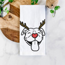 Pitbull Reindeer Antler Red Nose Dog  Breed Tea Towel - 50+ Breeds