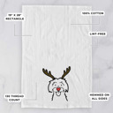 Maltese Reindeer Antler Red Nose Dog  Breed Tea Towel - 50+ Breeds