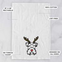 Mini Schnauzer Reindeer Antler Red Nose Dog  Breed Tea Towel - 50+ Breeds
