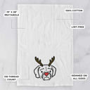 Puggle Reindeer Antler Red Nose Dog  Breed Tea Towel - 50+ Breeds
