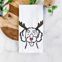 Schnoodle Reindeer Antler Red Nose Dog  Breed Tea Towel - 50+ Breeds