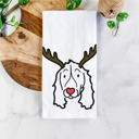Springer Spaniel Reindeer Antler Red Nose Dog  Breed Tea Towel - 50+ Breeds