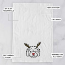 Cockapoo Reindeer Antler Red Nose Dog  Breed Tea Towel - 50+ Breeds