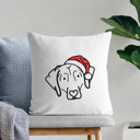Beagle Doodled Santa Hat Dog Breed Throw Pillow Cover -50+ Breeds