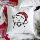 American Staffordshire Doodled Santa Hat Dog Breed Throw Pillow Cover -50+ Breeds