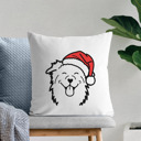 Australian Shepherd Doodled Santa Hat Dog Breed Throw Pillow Cover -50+ Breeds