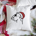 Boxer Doodled Santa Hat Dog Breed Throw Pillow Cover -50+ Breeds
