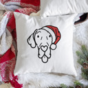 Great Dane Doodled Santa Hat Dog Breed Throw Pillow Cover -50+ Breeds