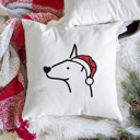 Doberman Doodled Santa Hat Dog Breed Throw Pillow Cover -50+ Breeds