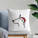 Doberman Doodled Santa Hat Dog Breed Throw Pillow Cover -50+ Breeds