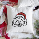 Cavachon Doodled Santa Hat Dog Breed Throw Pillow Cover -50+ Breeds