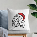 Havanese Doodled Santa Hat Dog Breed Throw Pillow Cover -50+ Breeds