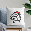 Havapoo Doodled Santa Hat Dog Breed Throw Pillow Cover -50+ Breeds