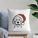 Labradoodle Doodled Santa Hat Dog Breed Throw Pillow Cover -50+ Breeds