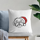 Shih Tzu Doodled Santa Hat Dog Breed Throw Pillow Cover -50+ Breeds