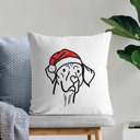 Vizsla Doodled Santa Hat Dog Breed Throw Pillow Cover -50+ Breeds