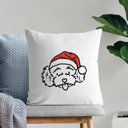 Toy Poodle Doodled Santa Hat Dog Breed Throw Pillow Cover -50+ Breeds